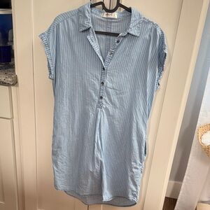 Mahina Light Blue Striped Dress